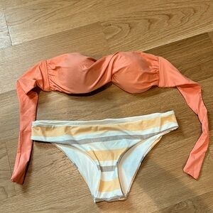LSpace Strapless Bikini Top and Bottom Set - Size Small